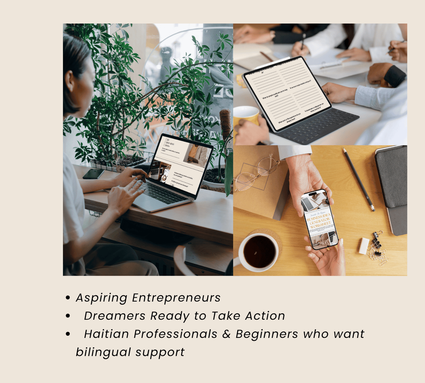 Business Idea Generator Worksheet (Bilingual: EN + Kreyòl)